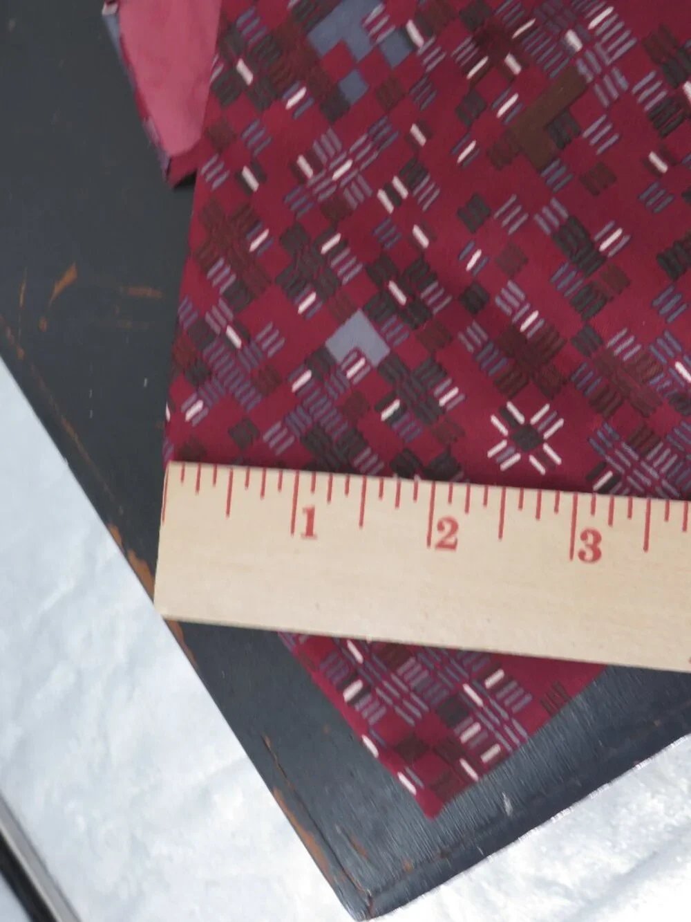 Christian Dior Monsieur Red Silk Tie Vintage Paris Pure Soie 4 Inch Width
